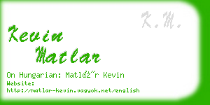 kevin matlar business card